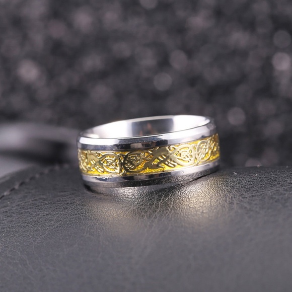➰Celtic Dragon Steel Ring - Picture 4 of 5